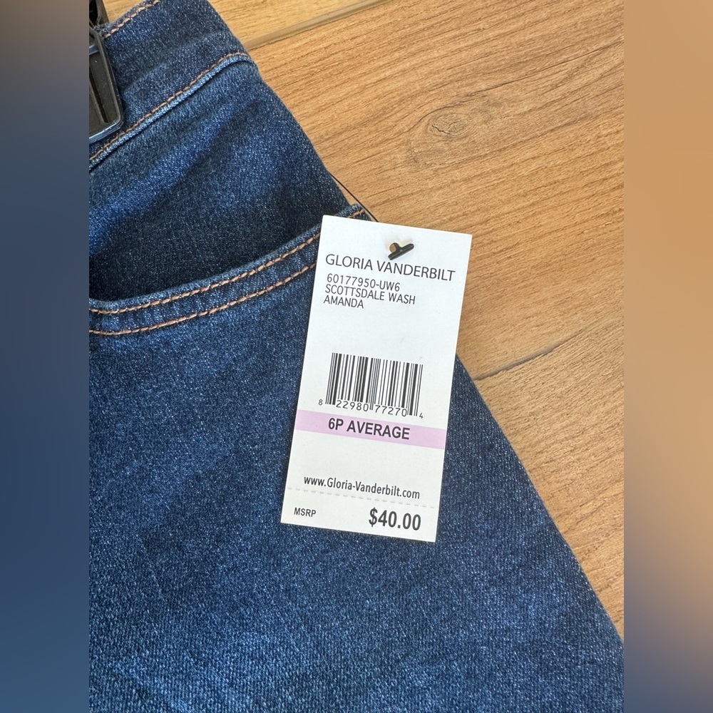 New Gloria Vanderbilt 6P Jeans Straight Leg NWT Petite - Picture 5 of 5